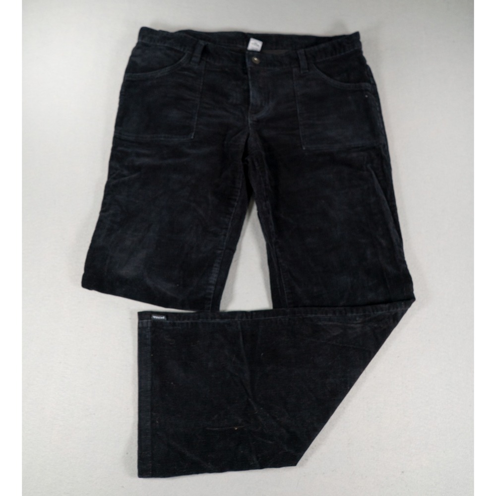 Prana Womens Corduroy Pants Straight Leg Mid Rise Black Size 14 Gorpcore